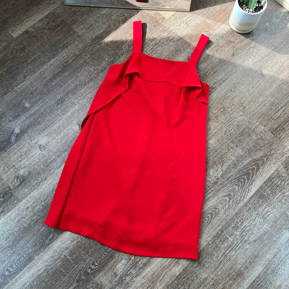 Antonio Melani Red Slip Dress Ruffle Detail Shift Dress - Picture 2 of 4